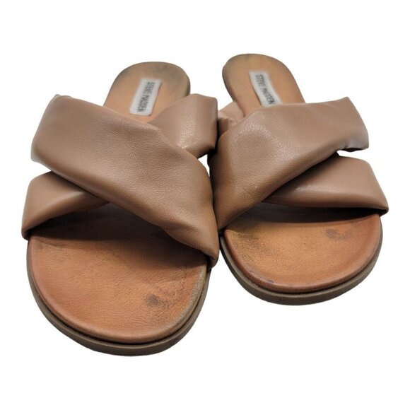 Steve Madden Crozz Women's Vegan Leather Crisscross Slide Sandals Size 9M - Picture 2 of 7